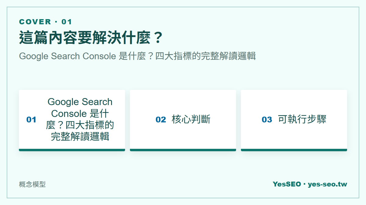Google Search Console 是什麼？四大指標的完整解讀邏輯